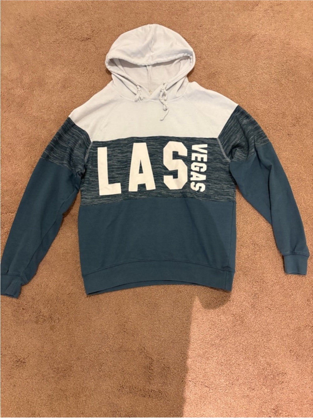 3 for $14 LAGACI lLAS VEGAS Colorblock Hooded Pullover Shirt size small